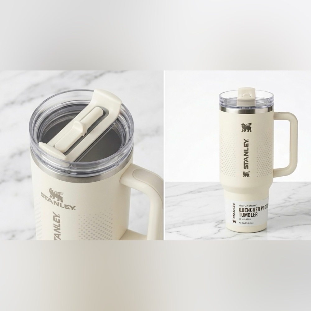 Limited Edition Brand New Stanley Quencher ProTour Flip Straw 40oz Cream Tumbler